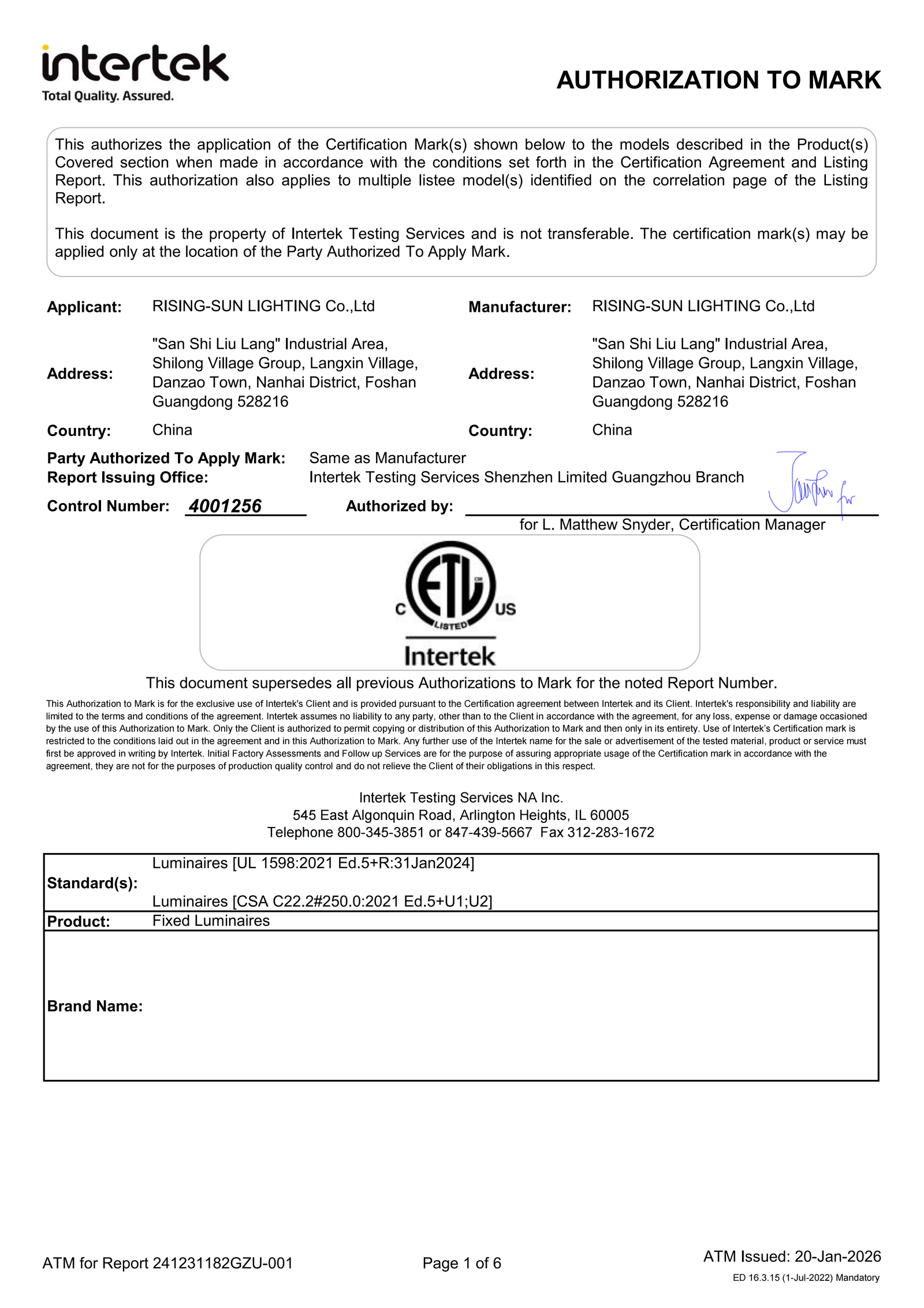 ETL Certificate - CN
